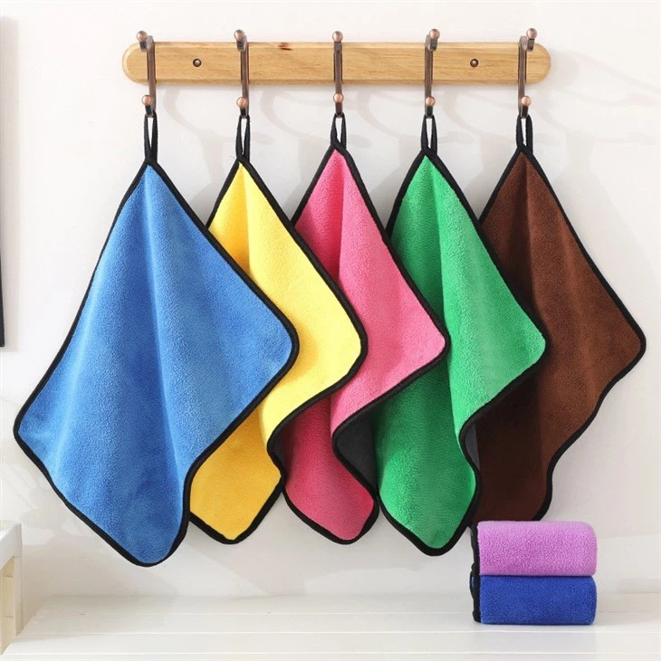 Car Wash Towel High-density Coral Velvet Thickened Cleaning Towel Absorbent Double-sided Velvet Cloth Cleaning Towel Wholesale