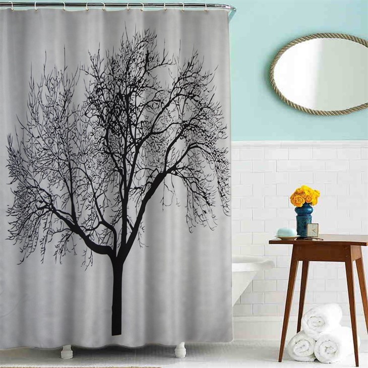 Digital Printing Landscape Waterfall Shower Curtain Polyester Fabric Waterproof Shower Curtain Factory Direct Supply Bath Curtain