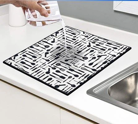 Kitchen Counter Dish Microfiber & Sponge Drying Mat Quick-drying