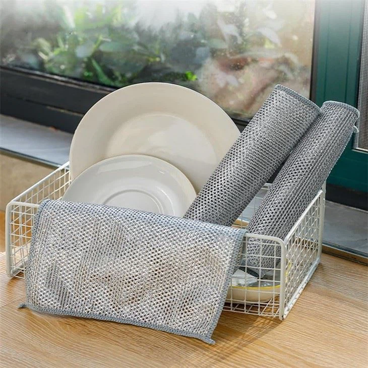 Single Layer Wire Cleaning Cloth Remove Oil Without Hurting Hands Dishcloth